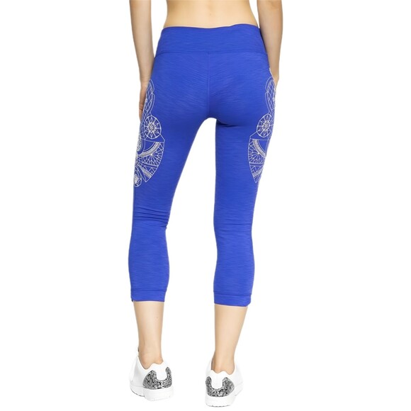 Roxy NWT Persian Blue & White "Hampi" Crop Active Leggings, Size L/XL (12-14) - Picture 3 of 9